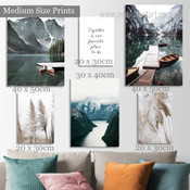 Our Favorite Place Mountain Quotes Modern Landscape Stretched Photograph 6 Piece Set Canvas Print for Room Wall Art Assortment