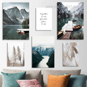 Our Favorite Place Sky Landscape 6 Multi Panel Quotes Painting Set Photograph Modern Print on Canvas for Wall Hanging Adornment