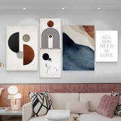 Need Is Love Lines Abstract Modern Rolled 5 Multi Panel Quotes Set Painting Photograph Print on Canvas Home Wall Ornamentation