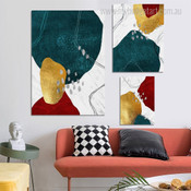 Chromatic Flecks Alignment Lines Abstract Modern Stretched Photograph 3 Multi Panel Set Art Modern Canvas Print for Room Wall Flourish