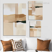 Curved Blemishes Abstract Scandinavian Minimalist Photograph 3 Piece Set Artwork Wrapped Rolled Canvas Print for Room Wall Garniture