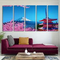 5 Piece Framed Canvas Wall Art Prints Set