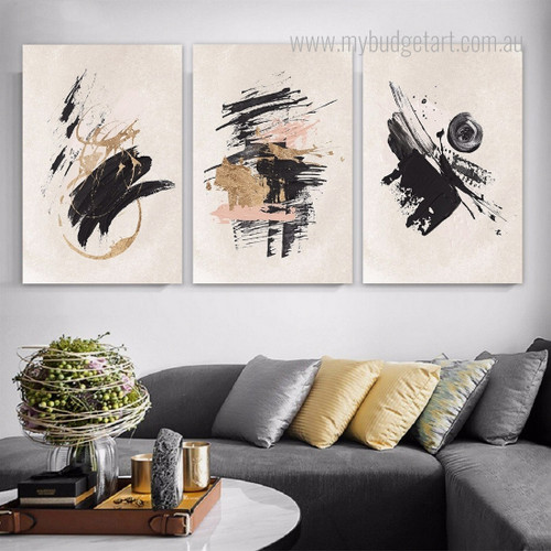 Taints Abstract Modern Artwork Photo 3 Piece Wall Art Canvas Prints For Room Outfit