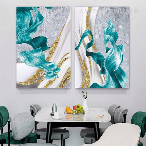 Splotches Marble Abstract Modern Photograph 2 Piece Set Canvas Print for Room Wall Art Getup