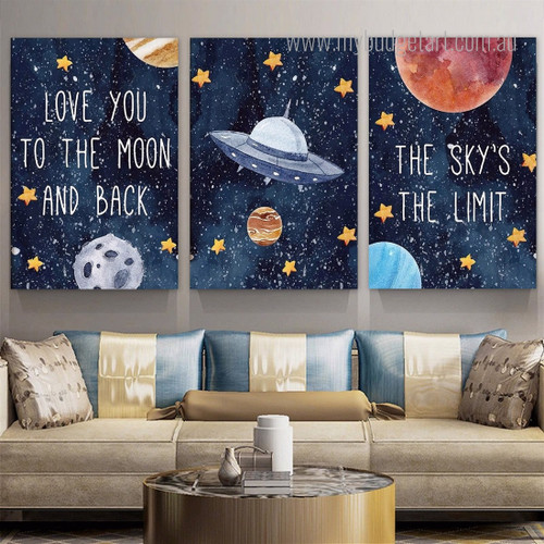 The Skys The Limit Naturescape Quotes 3 Panel Set Modern Artwork Photograph Nursery Print on Canvas Room Wall Tracery