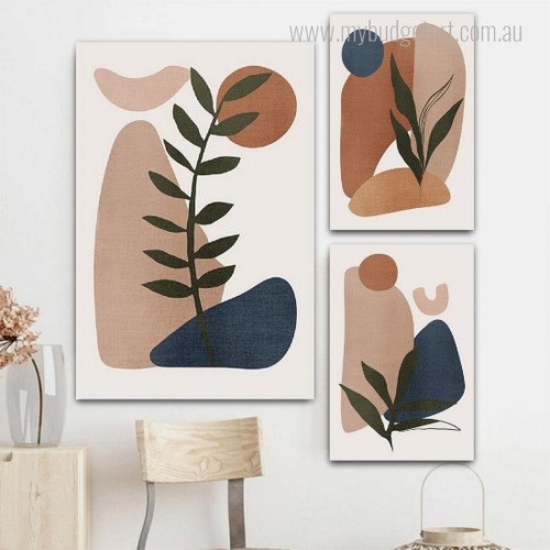 Stains Botanical Abstract Minimalist Boho Framed Artwork Photo 3 Piece Multi Panel Wall Art for Room Decor