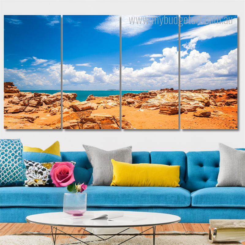 Broome Australia Landscape Modern Framed Wall Art Image 4 Piece Framed Canvas Wall Art Prints Set For Room Décor