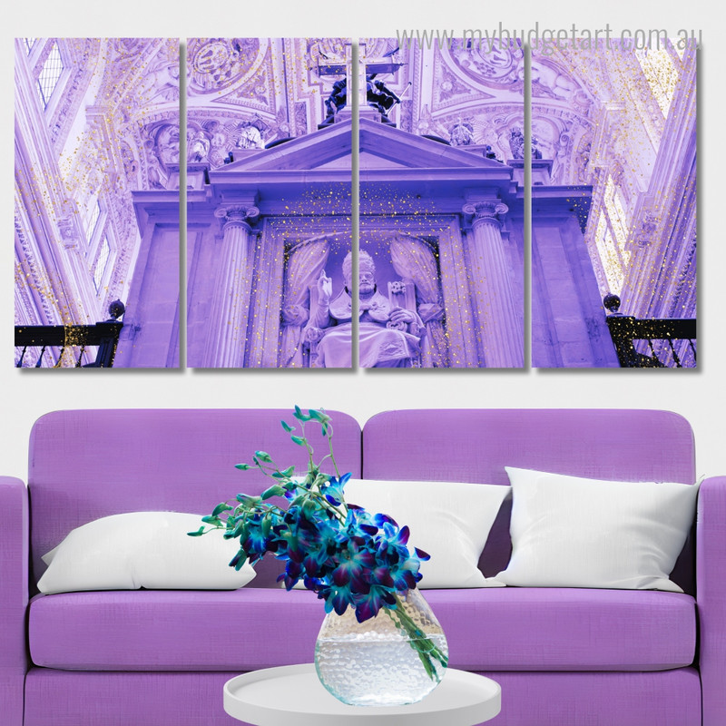 Bishop Sculpture In Cordoba Architecture Modern Stretched Painting Photo 4 Piece Wall Art Framed Canvas Prints Set For Office Décor Bishop Sculpture In Cordoba Architecture Modern Stretched Painting Photo 4 Piece Wall Art Framed Canvas Prints Set For Office Décor