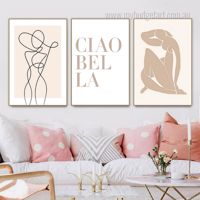 Ciao Bella Abstract Figure Line Art Minimalist Boho Framed Stretched Artwork 3 Piece Wall Art Canvas Prints for Room Wall Decoration Ciao Bella Abstract Figure Line Art Minimalist Boho Framed Stretched Artwork 3 Piece Wall Art Canvas Prints for Room Wall Decoration