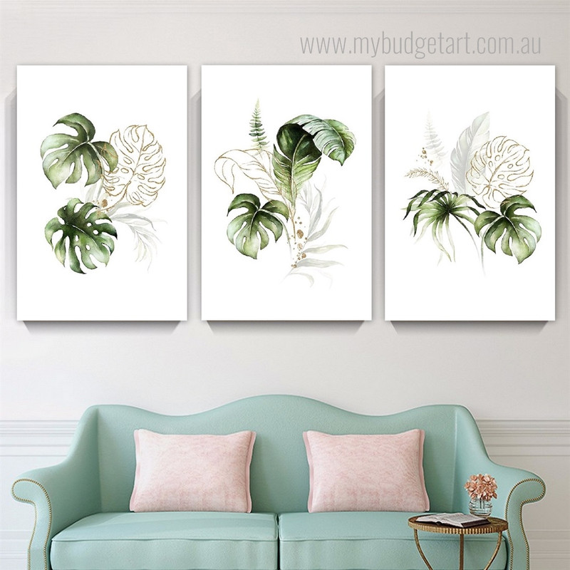 Monstera Deliciosa Botanical Abstract Watercolor Stretched Framed Artwork 3 Piece Wall Art for Room Wall Spruce Monstera Deliciosa Botanical Abstract Watercolor Stretched Framed Artwork 3 Piece Wall Art for Room Wall Spruce