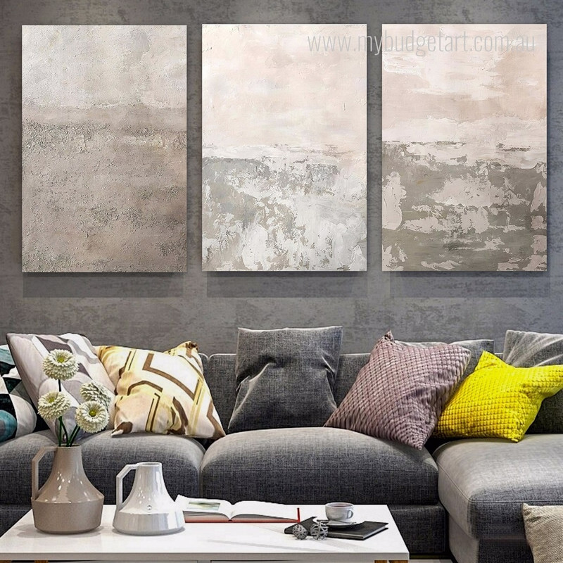 Curved Mackles Abstract Contemporary Photograph 3 Piece Set Canvas Print Art for Room Wall Arrangement