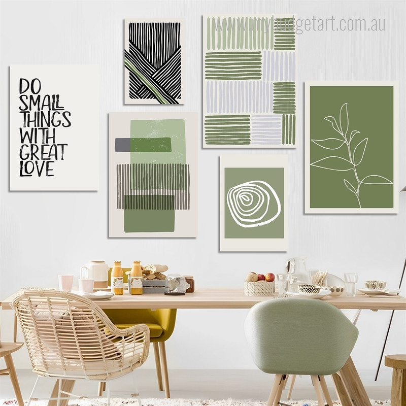 Do Small Things Rectangles Modern 6 Multi Panel Quotes Geometric Painting Set Photograph Rolled Canvas Print for Room Wall Garnish