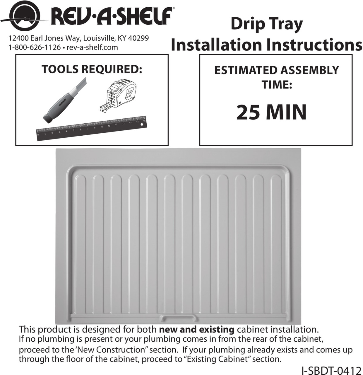 Under-Sink Drip Tray  Rev-A-Shelf Under-Sink Base Drip Tray