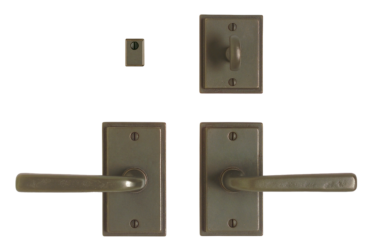 Poignée De Porte Fantôme Rocky Mountain L117 Et Rosace E304 - Coloris White Bronze Medium - Laiton
