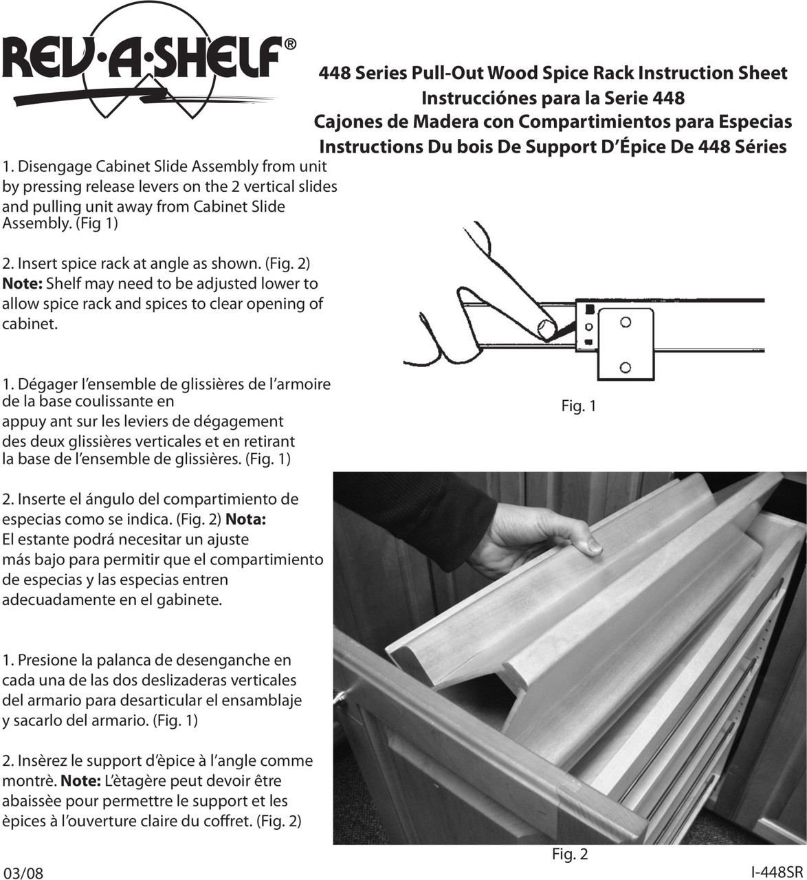 Rev-A-Shelf Spice Rack Insert for 448-BC-11C 448-SR11-1