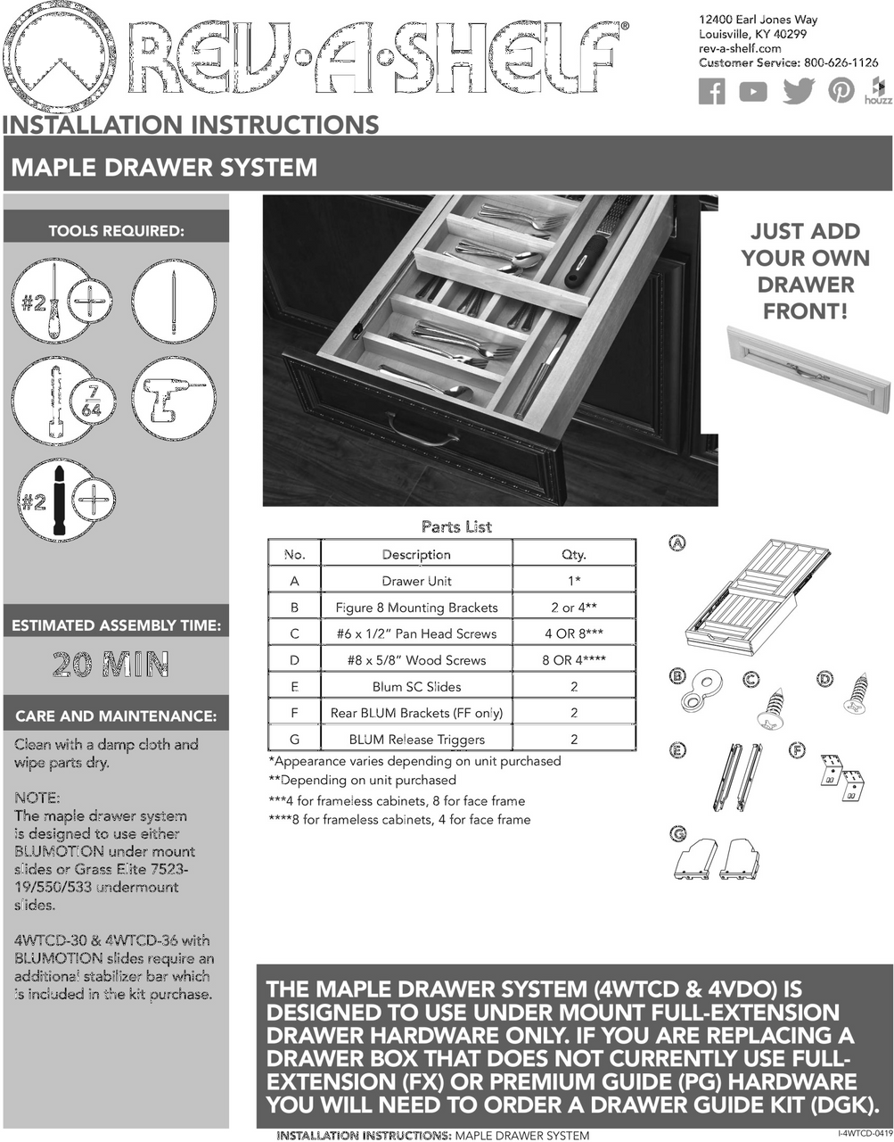 rev a shelf Cabinet Two-Tier Cutlery Drawer