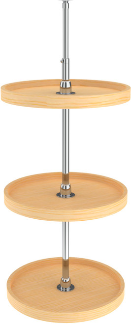 Rev-A-Shelf 18 in Natural Wood Full Circle Lazy Susans 3-Shelf LD-4NW-073-1836-1