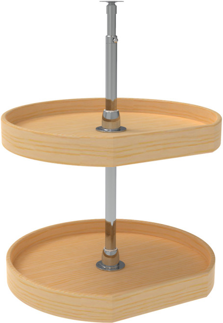 Rev-A-Shelf 20 in Natual Wood D-Shape Lazy Susans 2-Shelf LD-4NW-272-1