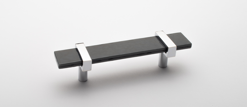Adjustable 5.5'' Slate Gray Pull with Polished Chrome Base P-1902-5.5-PC
