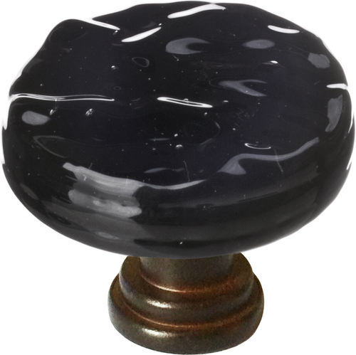Glacier Black Round Knob with Base R-213