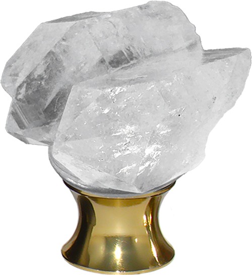 Gemstone Hardware Cabinet Knob with Double Crystal Quartz Points DCQP