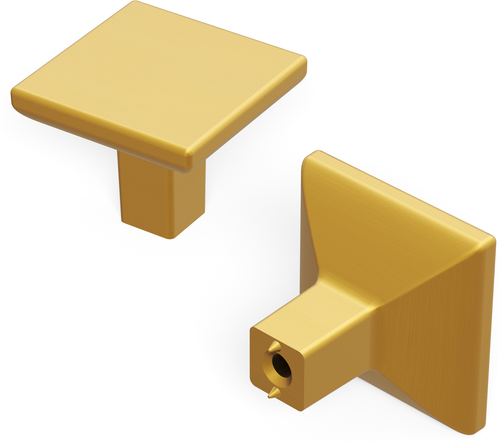 Skylight Collection Knob 1-1/4'' Square Brushed Golden Brass Finish HH075341-BGB