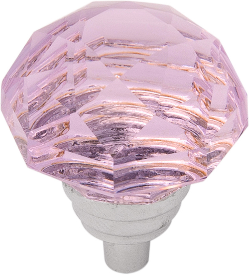 Crystal Palace Collection Knob 1-1/4'' Diameter Glass with Chrome Finish HH075854-GLCH
