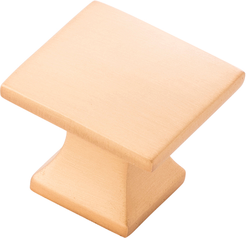Studio Collection Knob 1-1/4'' Square Brushed Golden Brass Finish P3028-BGB