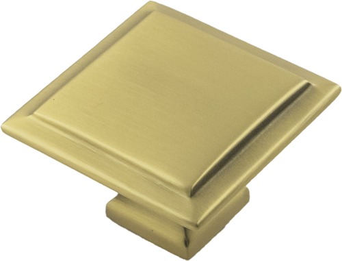 Studio II Collection Knob 1-1/2'' Square Brushed Golden Brass Finish B055577-BGB