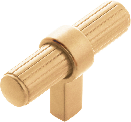 Sinclaire Collection T-Knob 2-3/8'' x 3/4'' Brushed Golden Brass Finish B076886-BGB