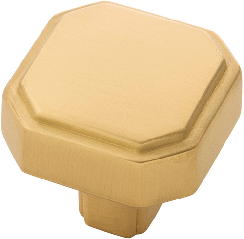 Monroe Collection Knob 1-5/16'' x 1-5/16'' Brushed Golden Brass Finish B076895-BGB