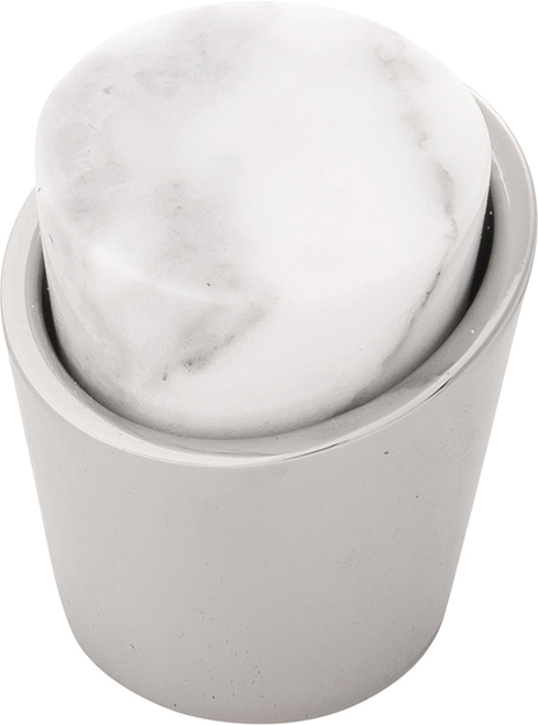 Firenze Collection Knob 1-1/4'' diam White Marble with Polished Nickel Finish B077038MW-14