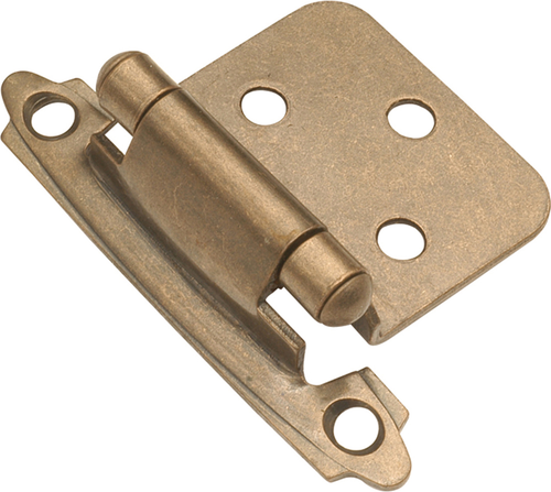 Hinge Flush Surface Face Frame Self-Close Antique Brass Finish P144-AB