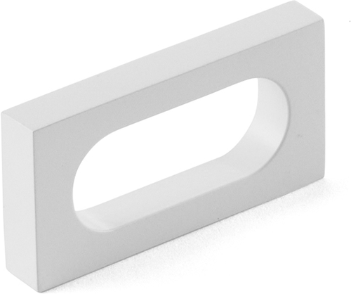 Cafe Pull, Modern Oval Slot, Matte White, 2'' cc 10031-MW
