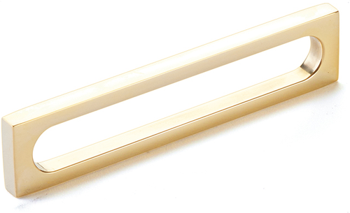 Cafe Pull, Modern Oval Slot, Unlacquered Brass, 5'' cc 10033-UNBR