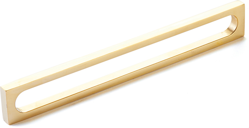 Cafe Pull, Modern Oval Slot, Unlacquered Brass, 8'' cc 10034-UNBR
