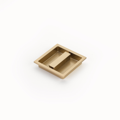 MODO Recessed Pull, Signature Satin Brass, 3-7/8'' x 3-7/8'' Overall 1207-SSB