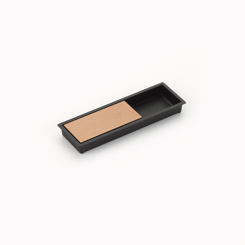 MODO Recessed Pull, Matte Black/Polished Rose Gold, 6-1/4'' x 2'' Overall 1210-MB/PRG