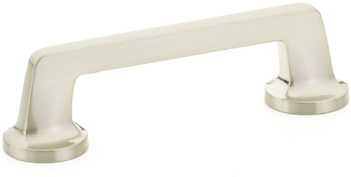 Northport Pull, Round Bases, Satin Nickel, 4'' cc 201-15