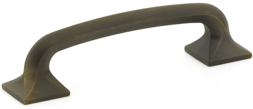 Northport Pull, Square Bases, Ancient Bronze, 4'' cc 206-ABZ