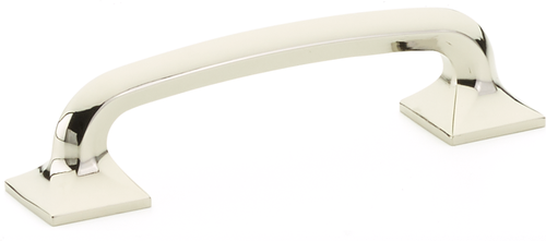 Northport Pull, Square Bases, Polished Nickel, 4'' cc 206-PN