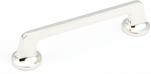 Northport Pull, Round Bases, Polished Nickel, 5'' cc 212-PN