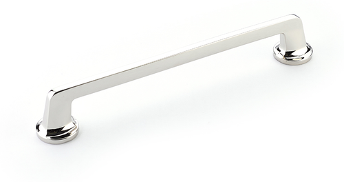 Northport Pull, Round Bases, Polished Nickel, 8'' cc 213-PN