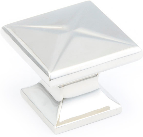 Northport Knob, Square, Polished Nickel, 1-3/8'' 215-PN