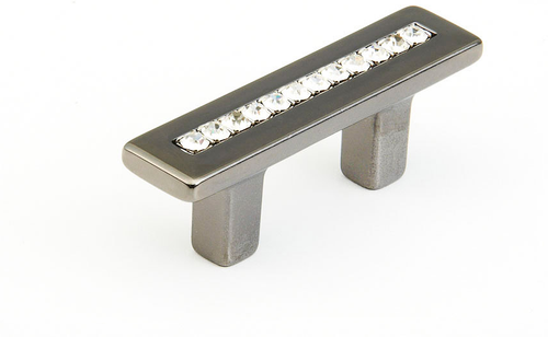 Skyevale Pull, Black Chrome with Crystals, 32 mm cc 301-BC