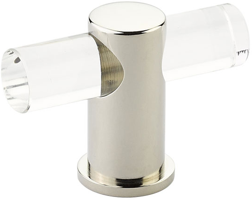 Lumiere T-Knob, Adjustable Clear Acrylic, Polished Nickel, 2'' 401-PN