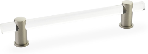 Lumiere Pull, Adjustable Clear Acrylic, Satin Nickel, 6'' cc 406-15