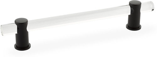 Lumiere Pull, Adjustable Clear Acrylic, Matte Black, 6'' cc 406-MB