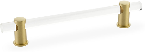 Lumiere Pull, Adjustable Clear Acrylic, Satin Brass, 6'' cc 406-SB