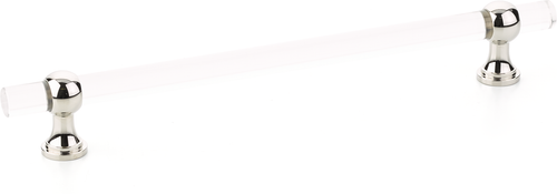 Lumiere Transitional Pull, Adjustable Clear Acrylic, Polished Nickel, 8'' cc 418-PN